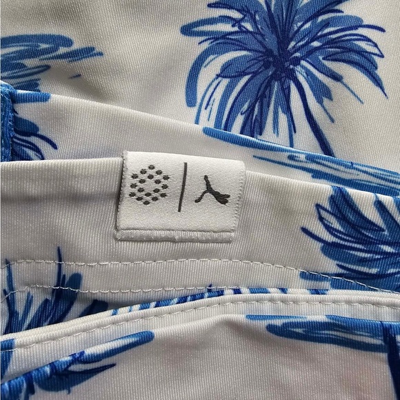 Puma Mirage Golf Polo Blue/White Palm Trees Size XL - Picture 7 of 7